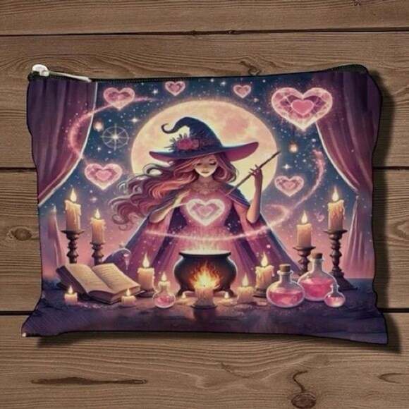 Unbranded Handbags - Mystical Witch Cosmetic Bag in Pink and Purple